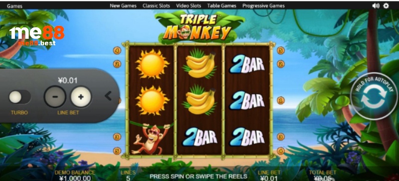 Game quay hũ Triple Monkey là sản phẩm của nhà phân phối PlayTech