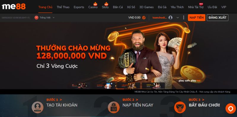 Trải nghiệm cá cược tại Me88 Dev 